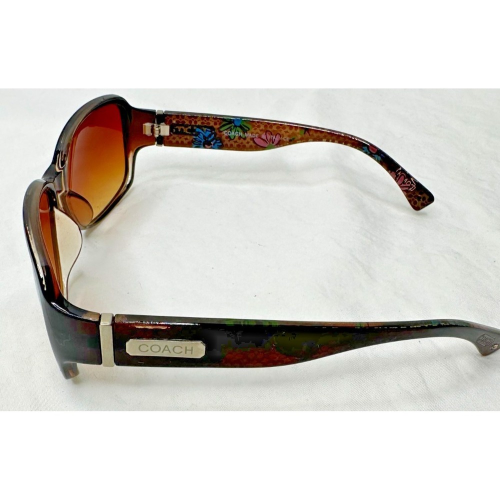 Coach Sunglasses Peony W604 Floral Brown Gradient C Logo 60 18 135 - Picture 1 of 14